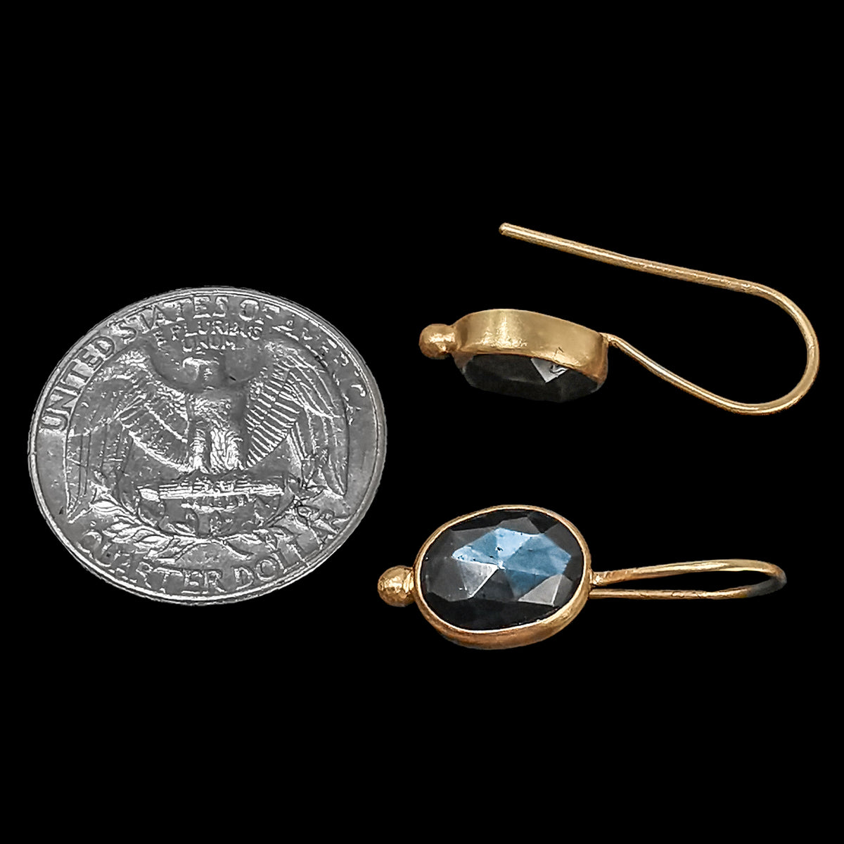 10kt Gold Plated Labradorite earrings in 10kt gold-plated sterling silver.