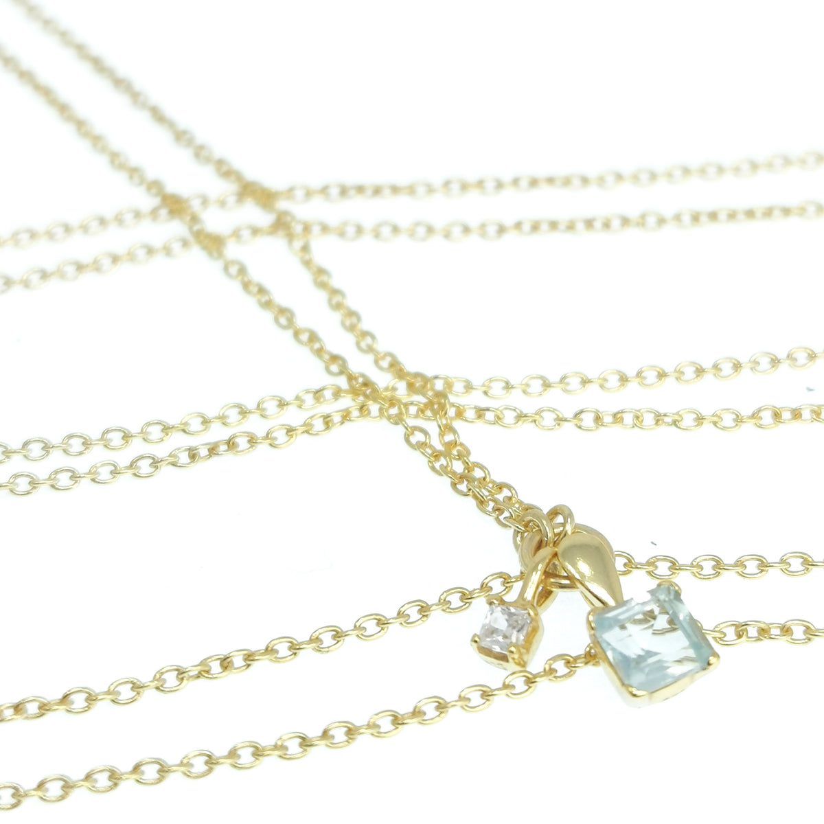 10kt Gold Plated Princess Cut pendant in 10kt gold-plated sterling silver.