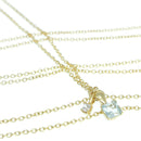 10kt 镀金公主方形切割 - 吊坠