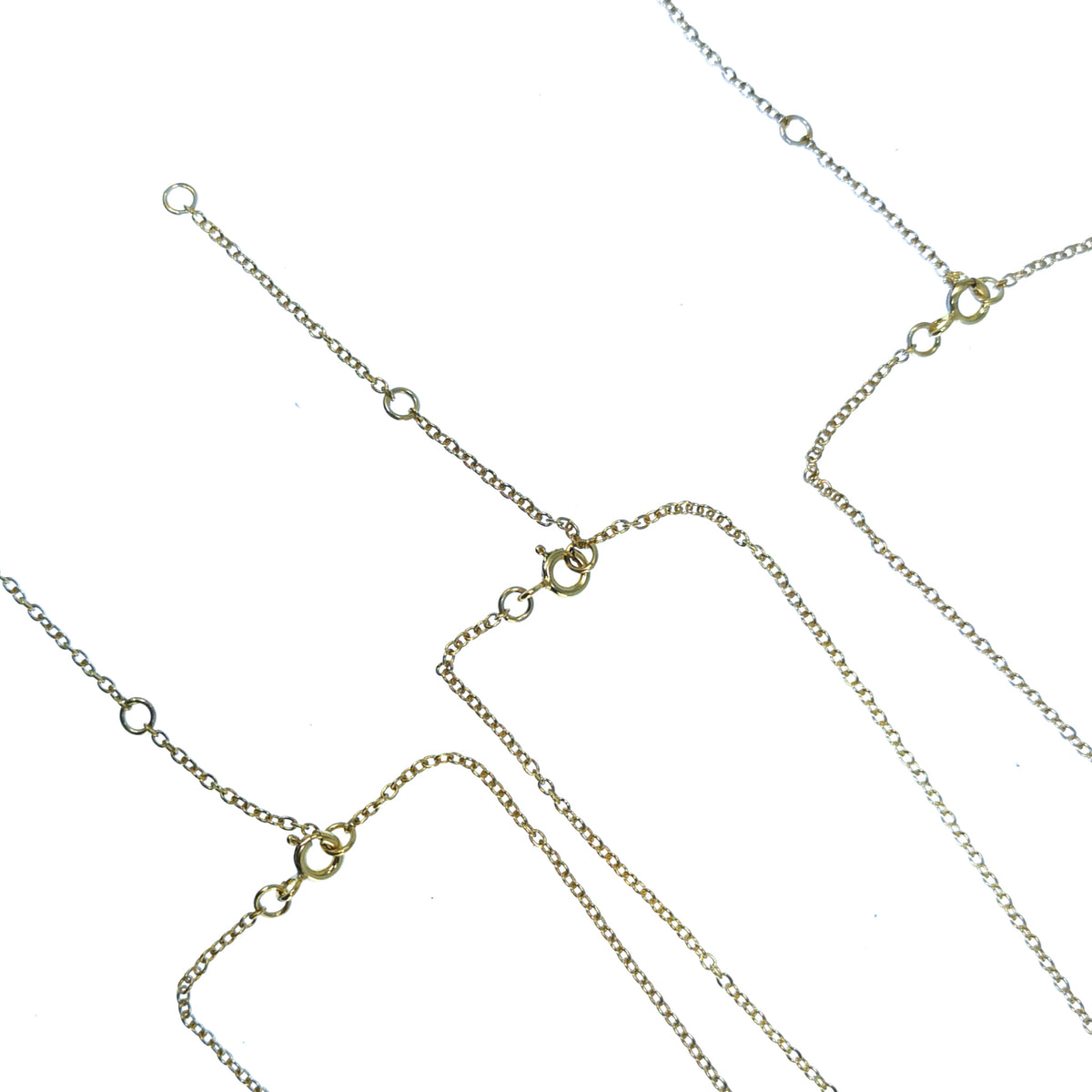 10kt gold plated princess cut pendant – chains, close view