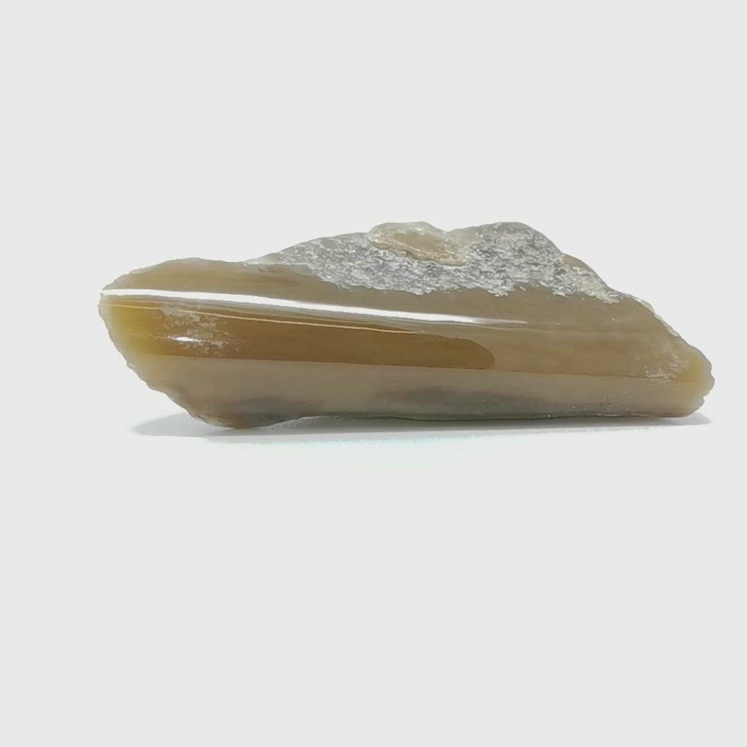 Honey Nephrite Jade polished face from Siberia, Russia.