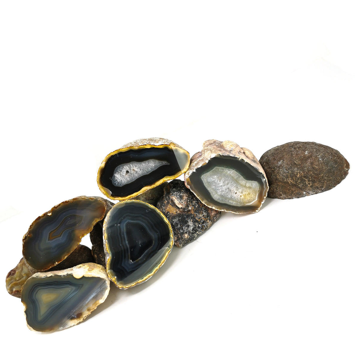 Brazilian Agate Half polished face, a variety of chalcedony, from Rio Grande do Sul, Brazil.