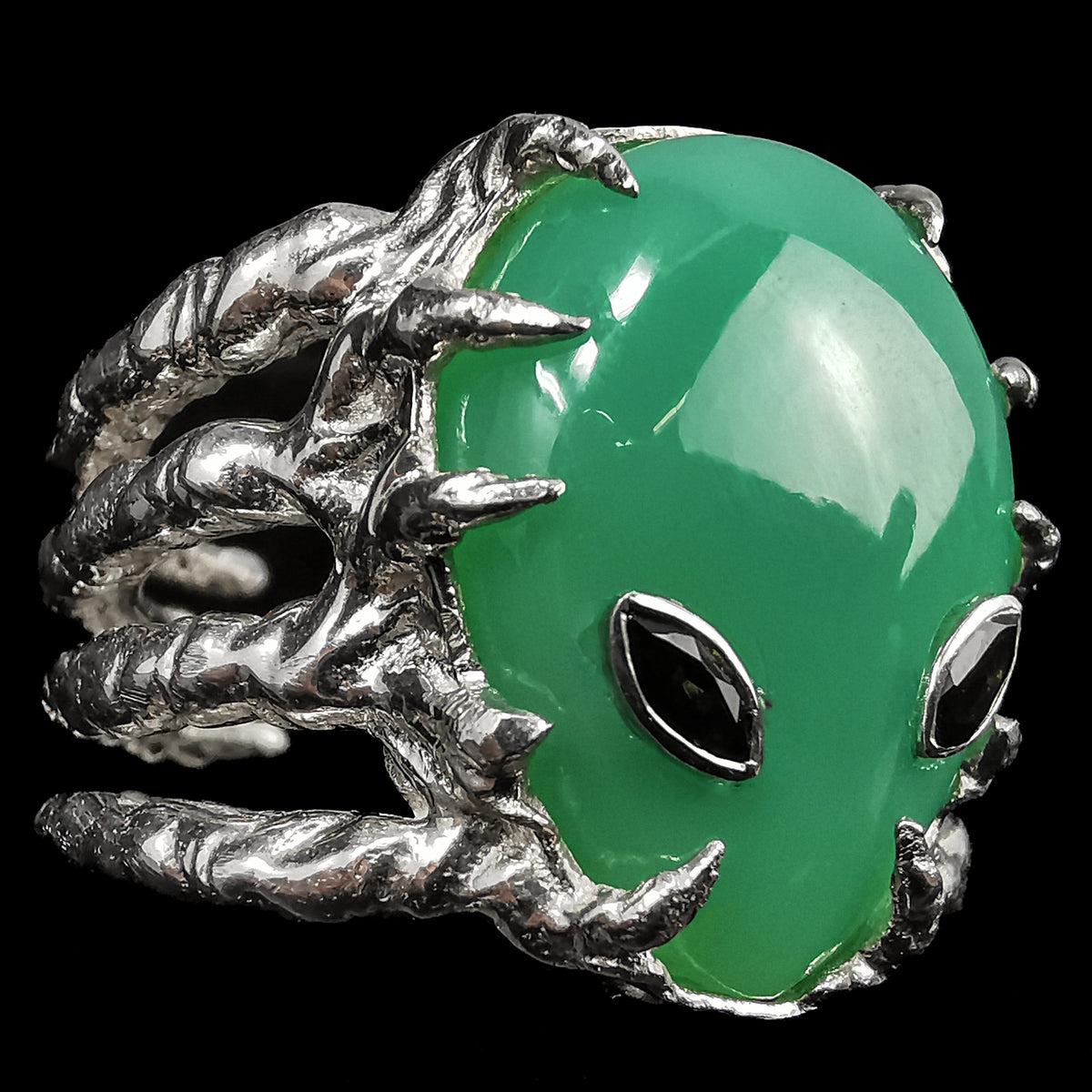 Alien ring in sterling silver.