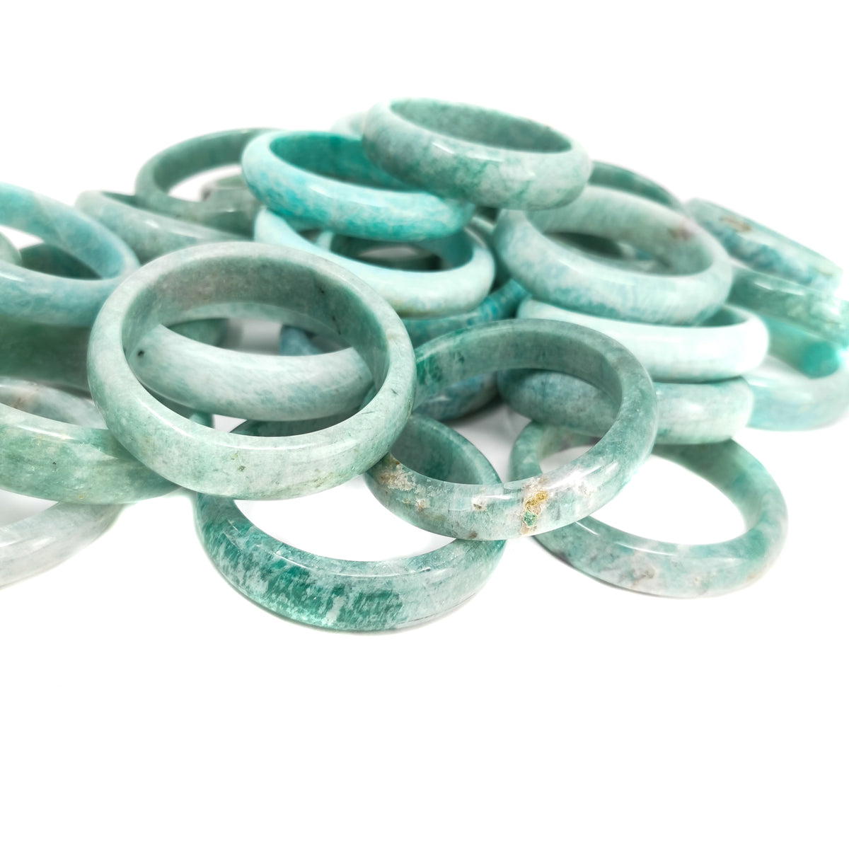 Amazonite bangle from Brazil – pile of bangles