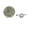 紫水晶玫瑰切割细边框 - 戒指