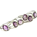 紫水晶玫瑰切割细边框 - 戒指