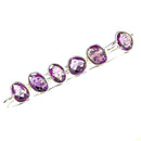 紫水晶玫瑰切割细边框 - 戒指