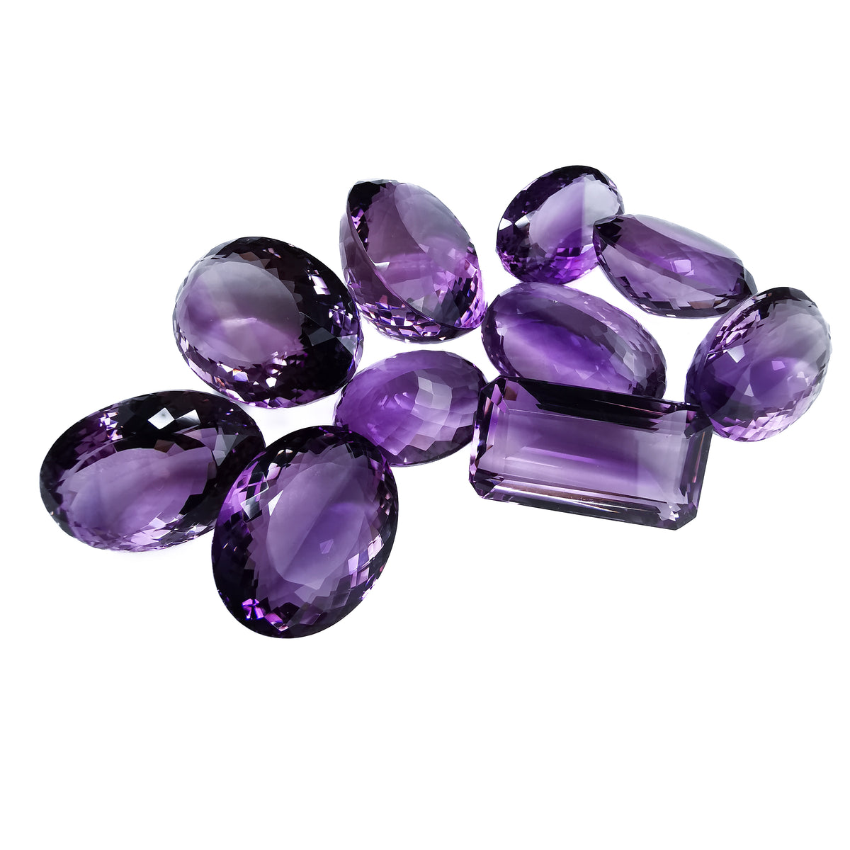 Amethyst facet, a variety of quartz, from Brazil.