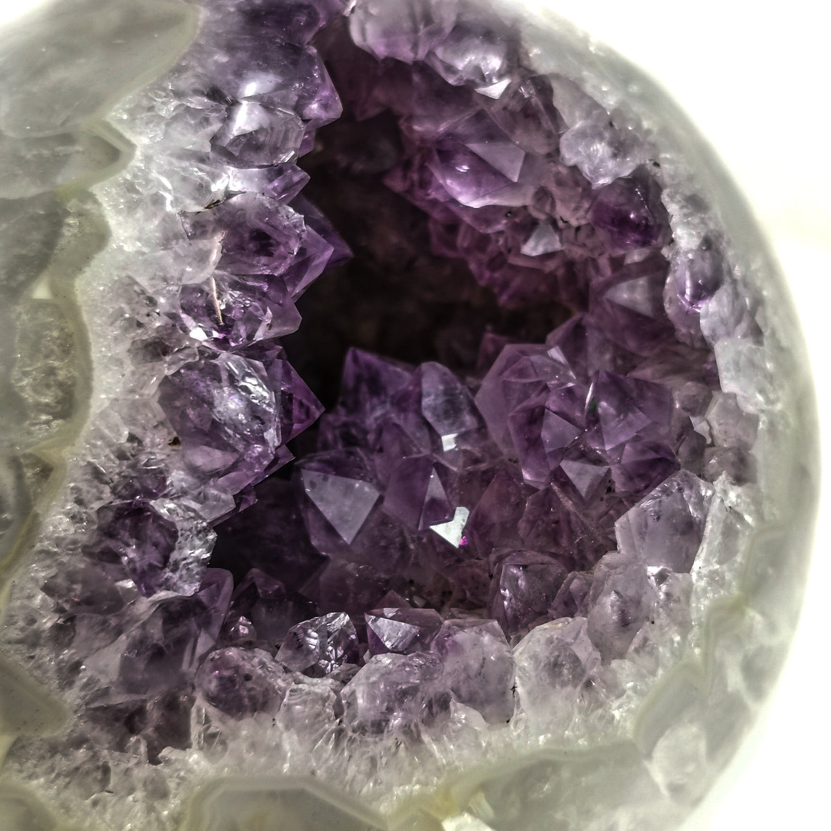 Amethyst Crystal sphere specimen, a variety of quartz, from Brazil.