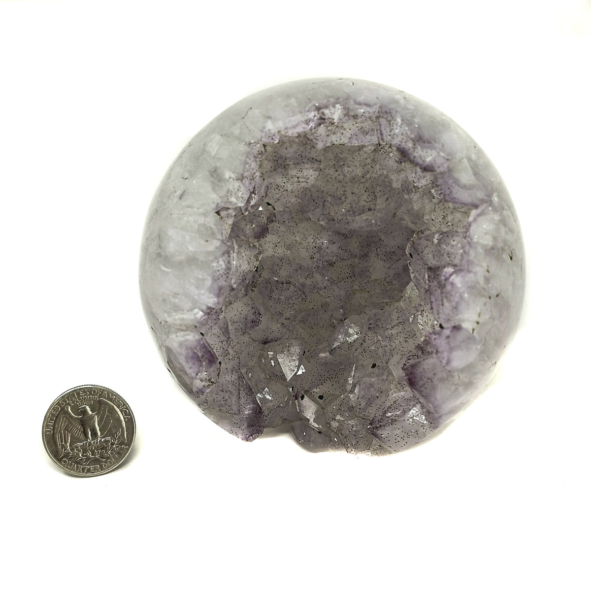 Amethyst Crystal sphere specimen, a variety of quartz, from Brazil.
