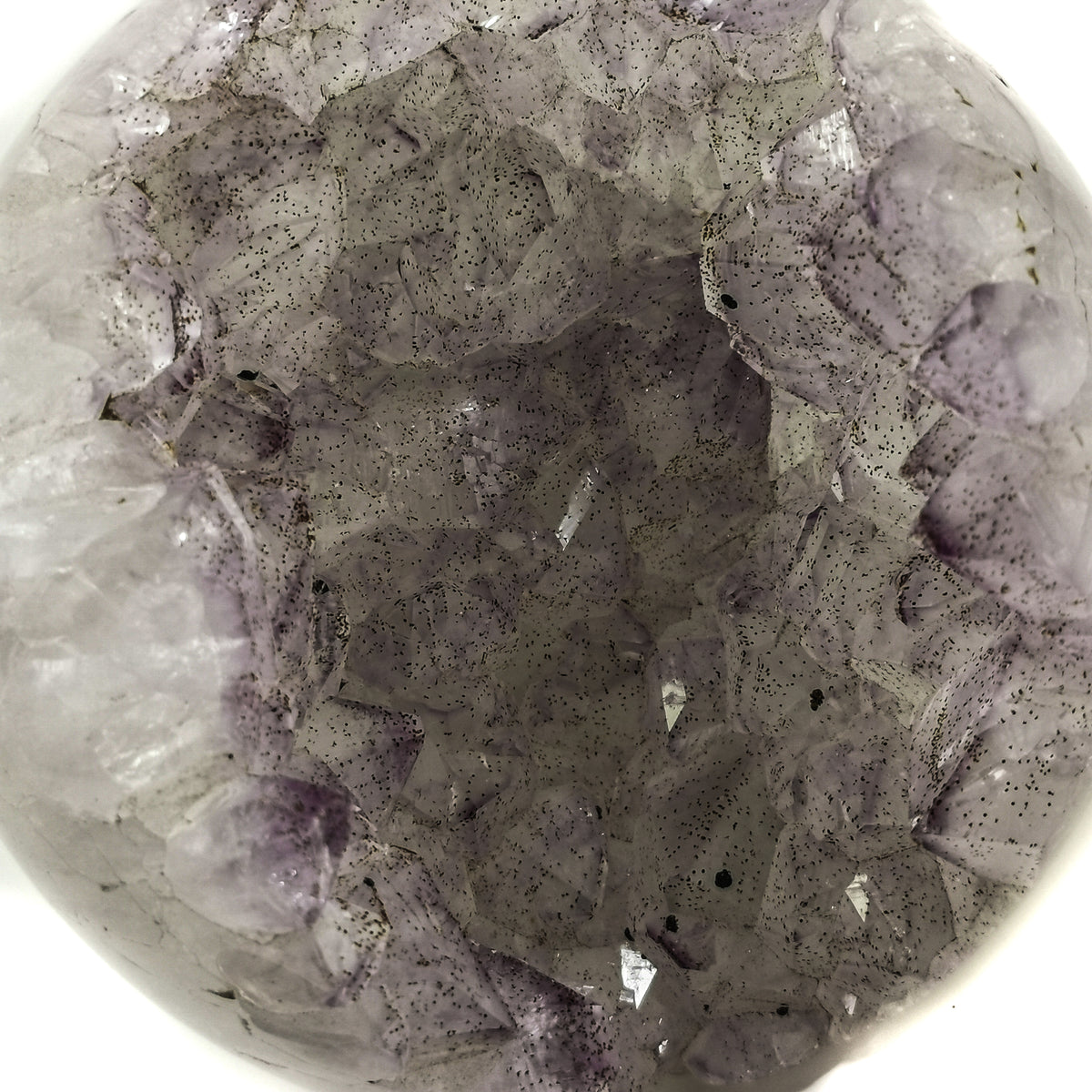Amethyst Crystal sphere specimen, a variety of quartz, from Brazil.