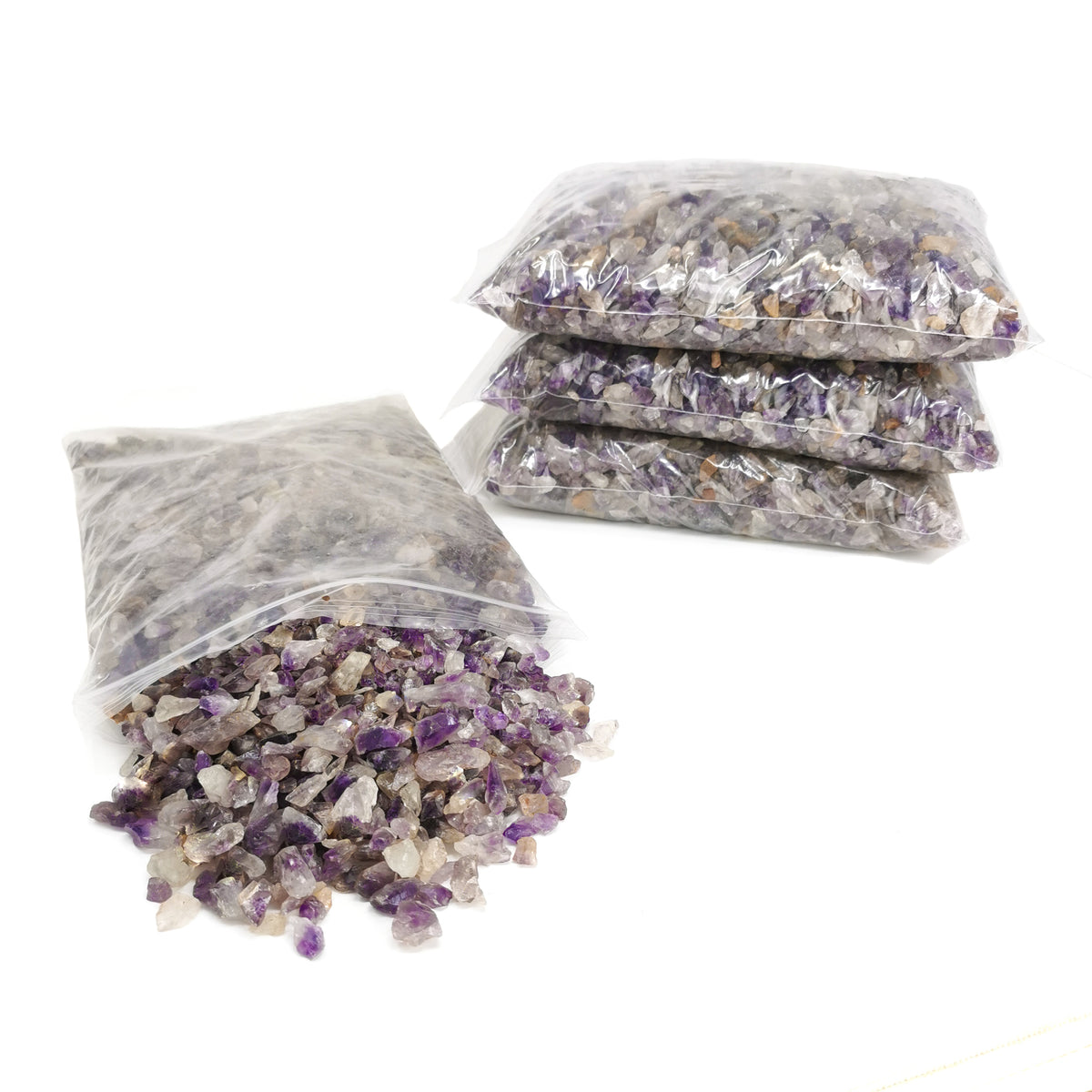 Amethyst Gravel, a variety of quartz, from Brazil.