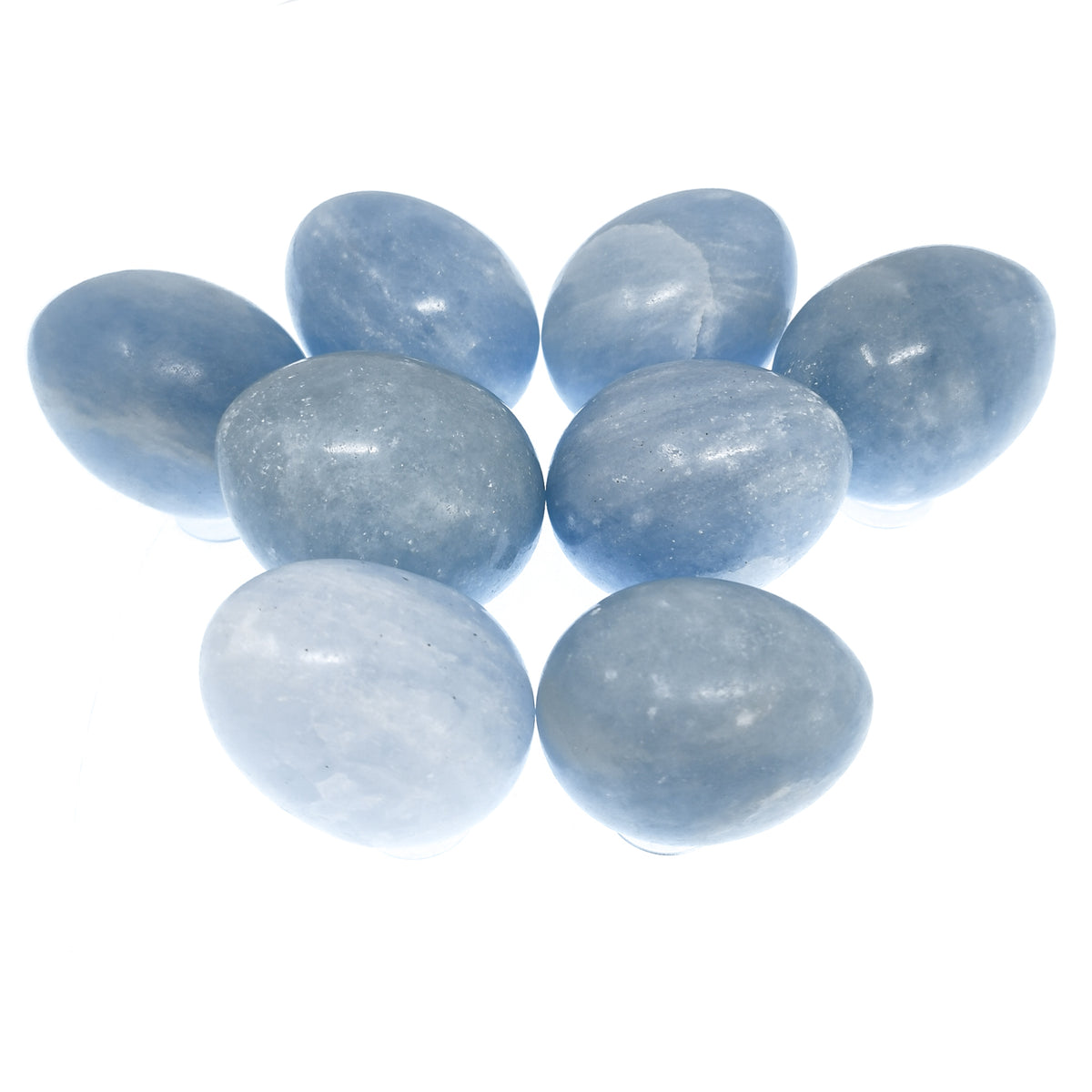 Angelite egg from Madagascar – group of eggs