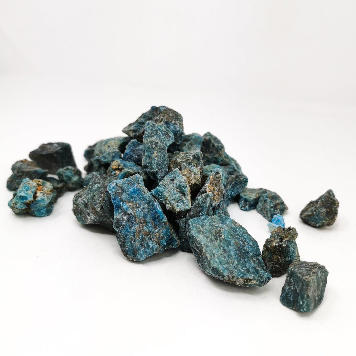 Blue Apatite specimen from Anosy region, Madagascar.