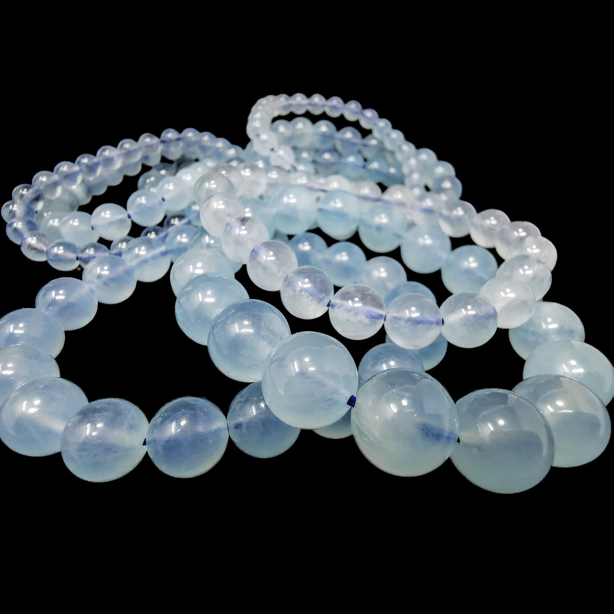 Aquamarine bead bracelet.