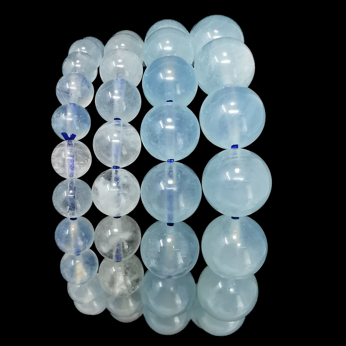 Aquamarine bead bracelet.