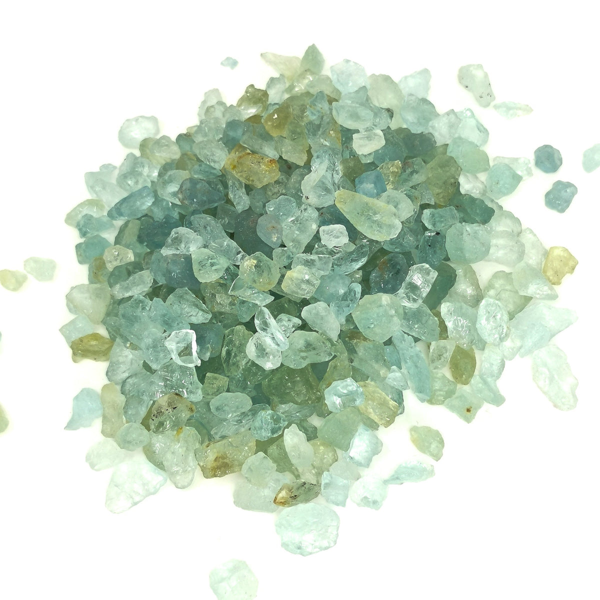 Aquamarine specimen, a variety of beryl, from Brazil.