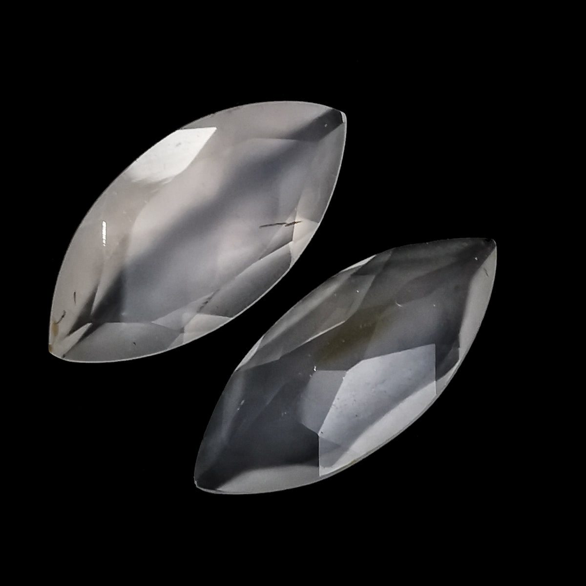 BC Agate facet marquise, a variety of chalcedony, from British Columbia, Canada.