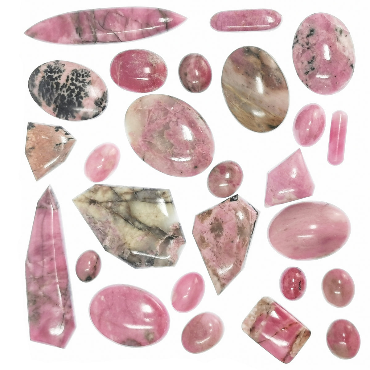 Rhodonite cabochon from BC, Canada – assorted shapes