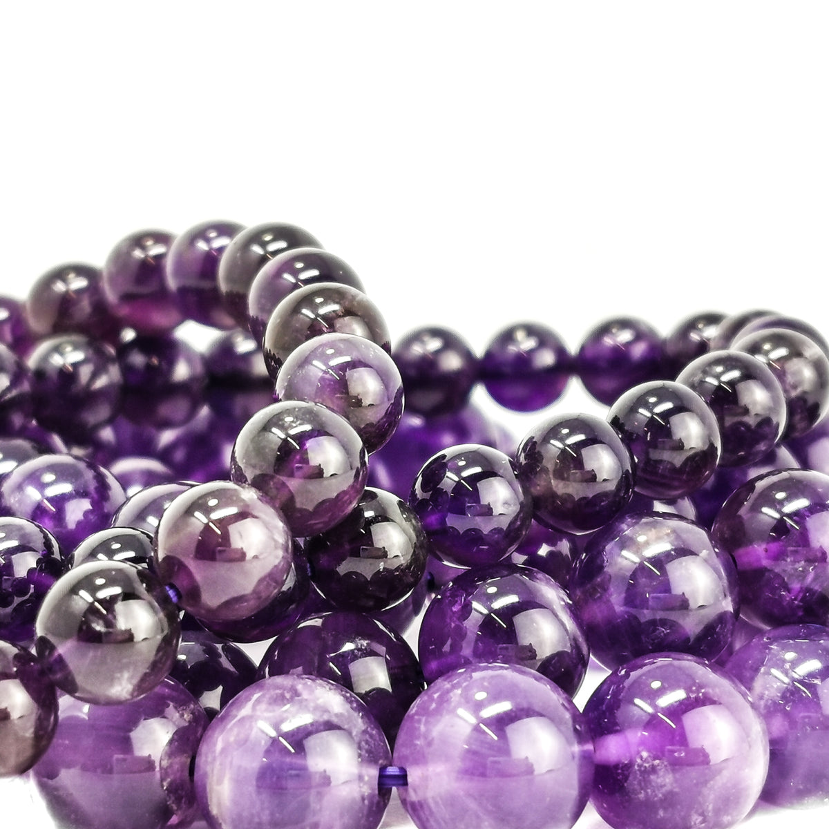 Amethyst bead bracelet.