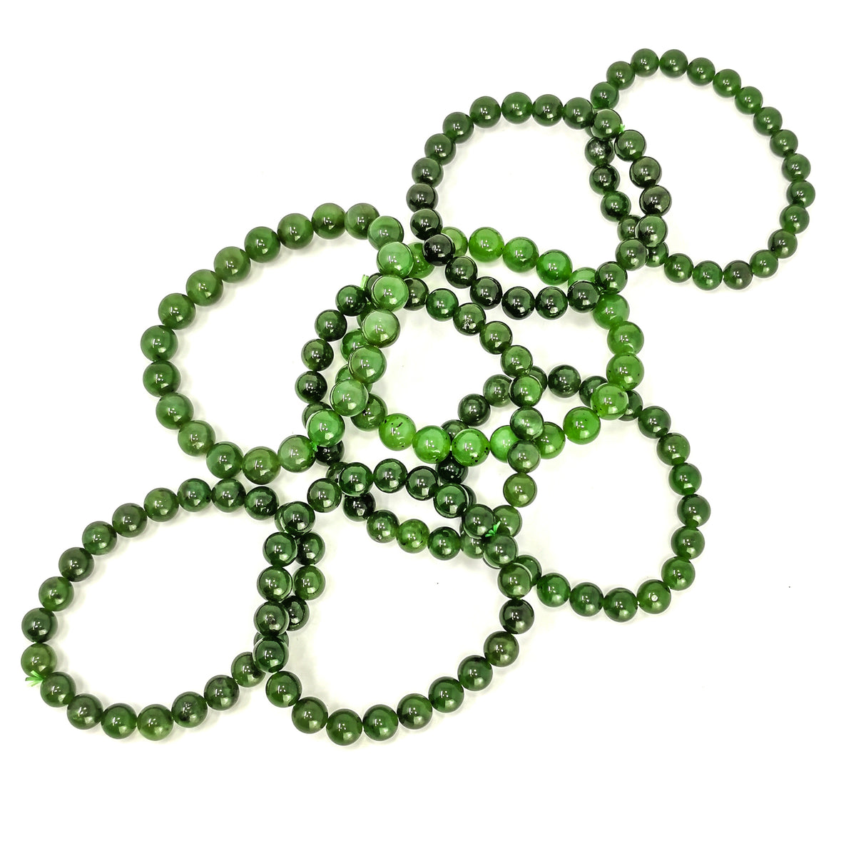 Nephrite Jade Round bead bracelet.