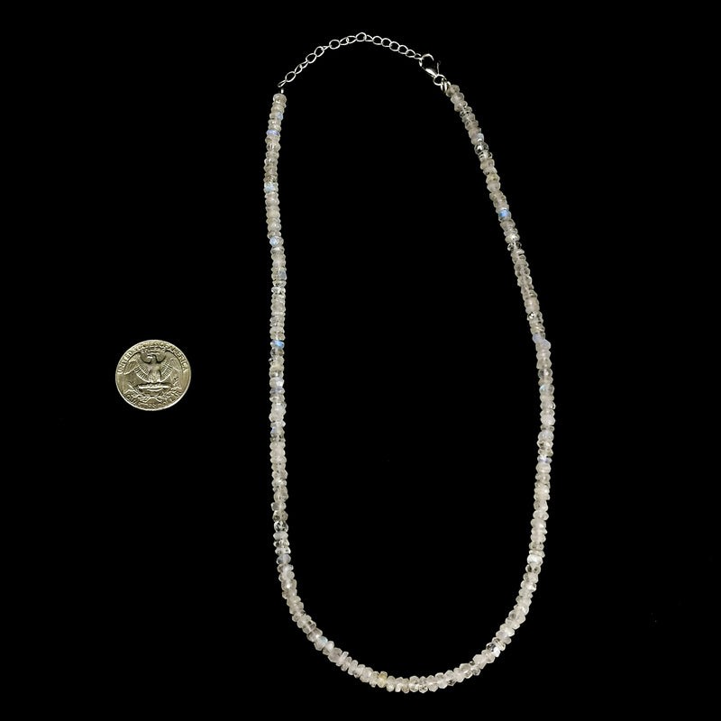 月光石 - 刻面珠项链