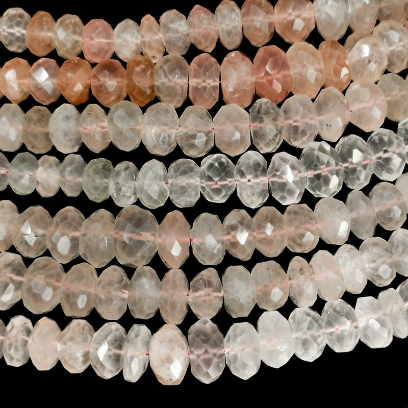 Rose Quartz - Large Facet - Bead Necklace