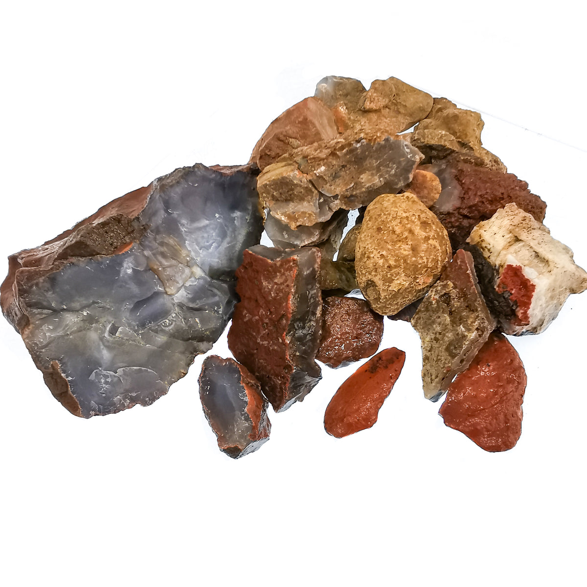 Black Agate rough, a variety of chalcedony.
