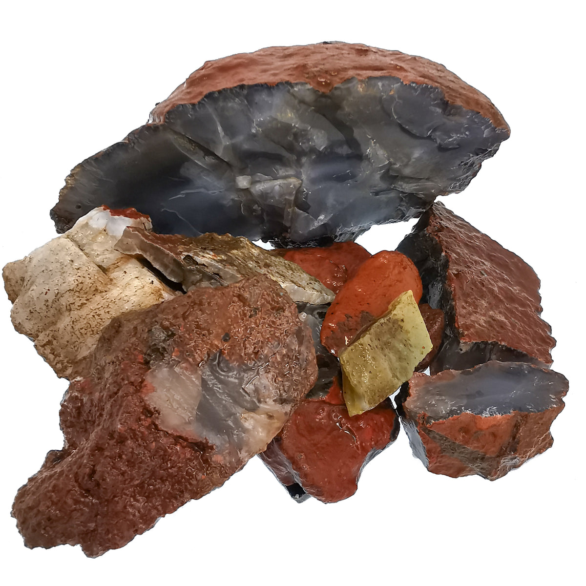 Black Agate rough, a variety of chalcedony.