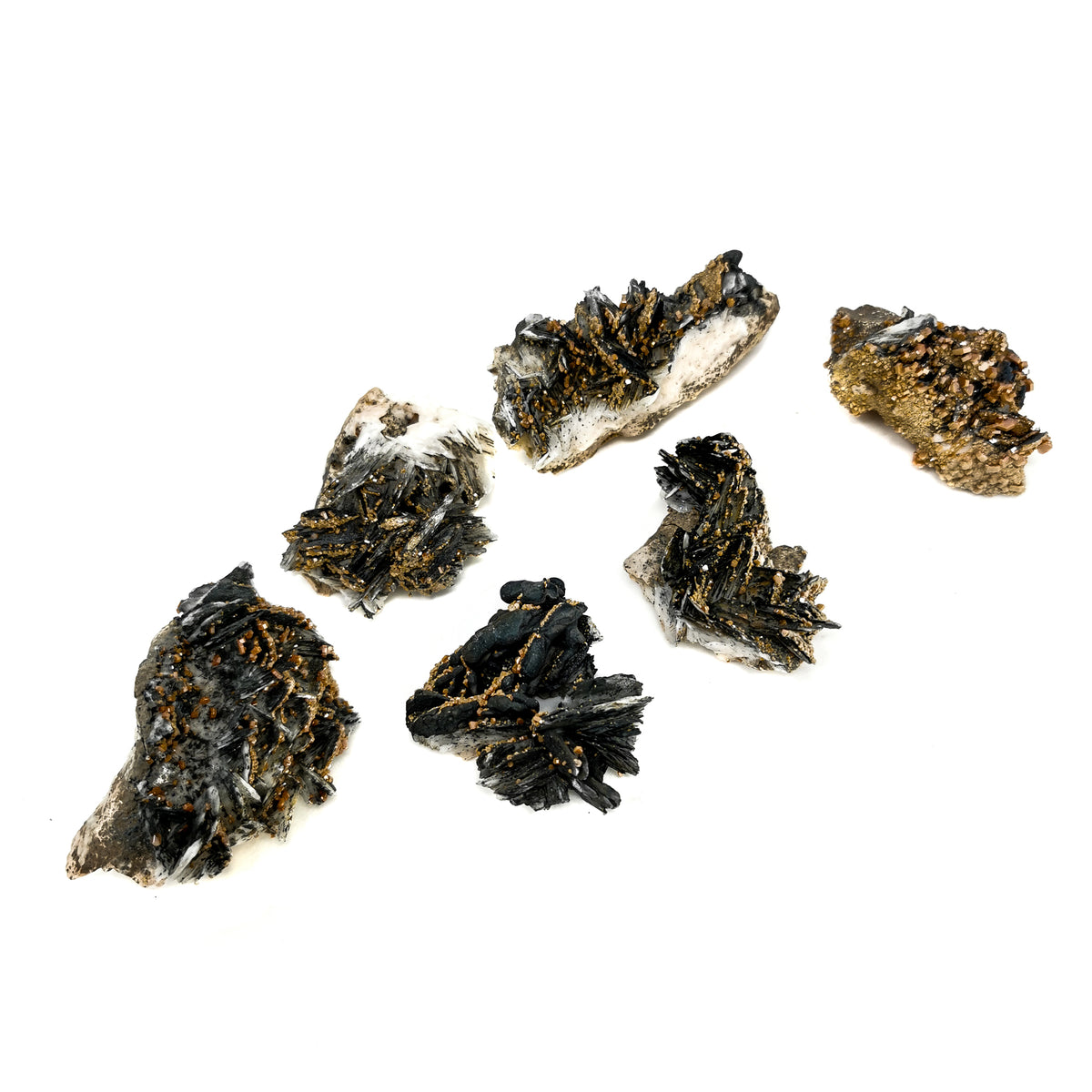 Black Barite With Vanadinite specimen from Morocco.