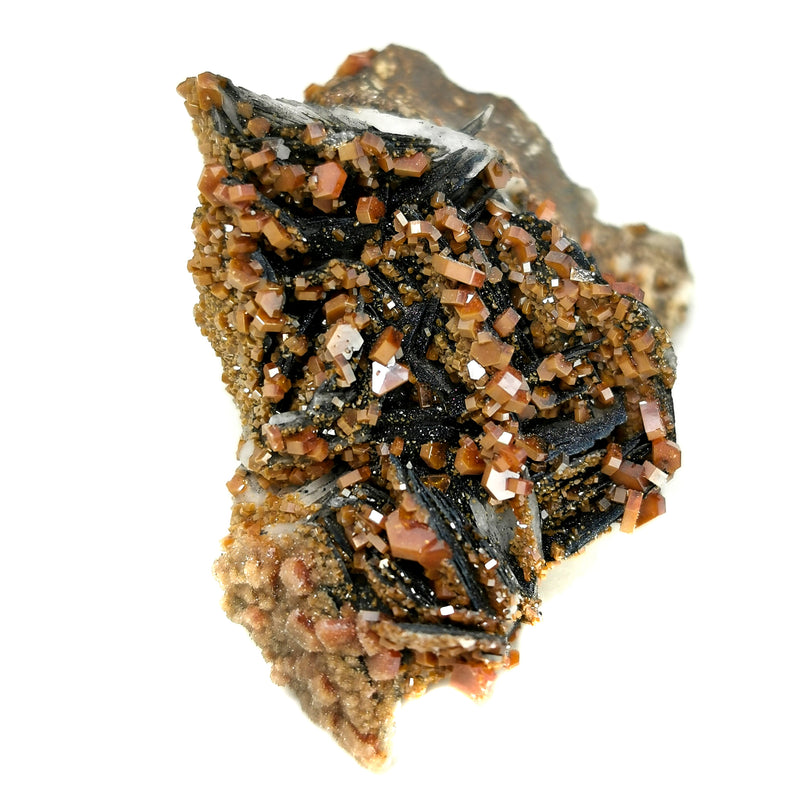Black Barite With Vanadinite - Mineral