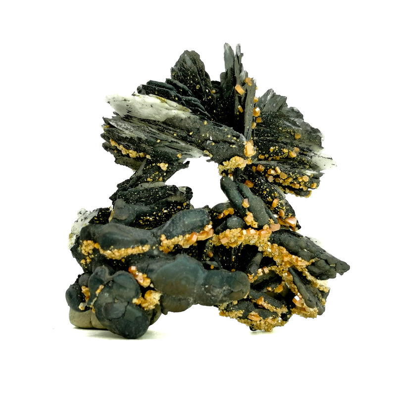 Black Barite With Vanadinite - Mineral