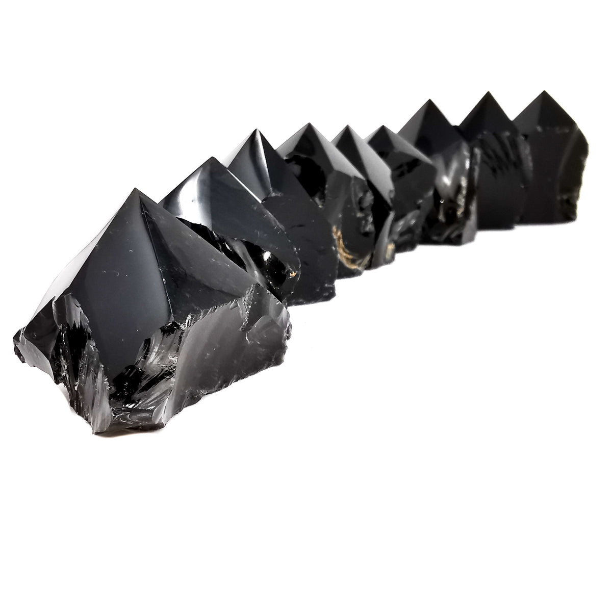 Black Obsidian power point, a volcanic glass, from Mexico.
