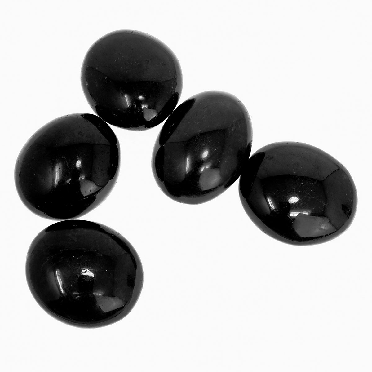 Black Tourmaline palm stone, a tourmaline group mineral, from Madagascar.