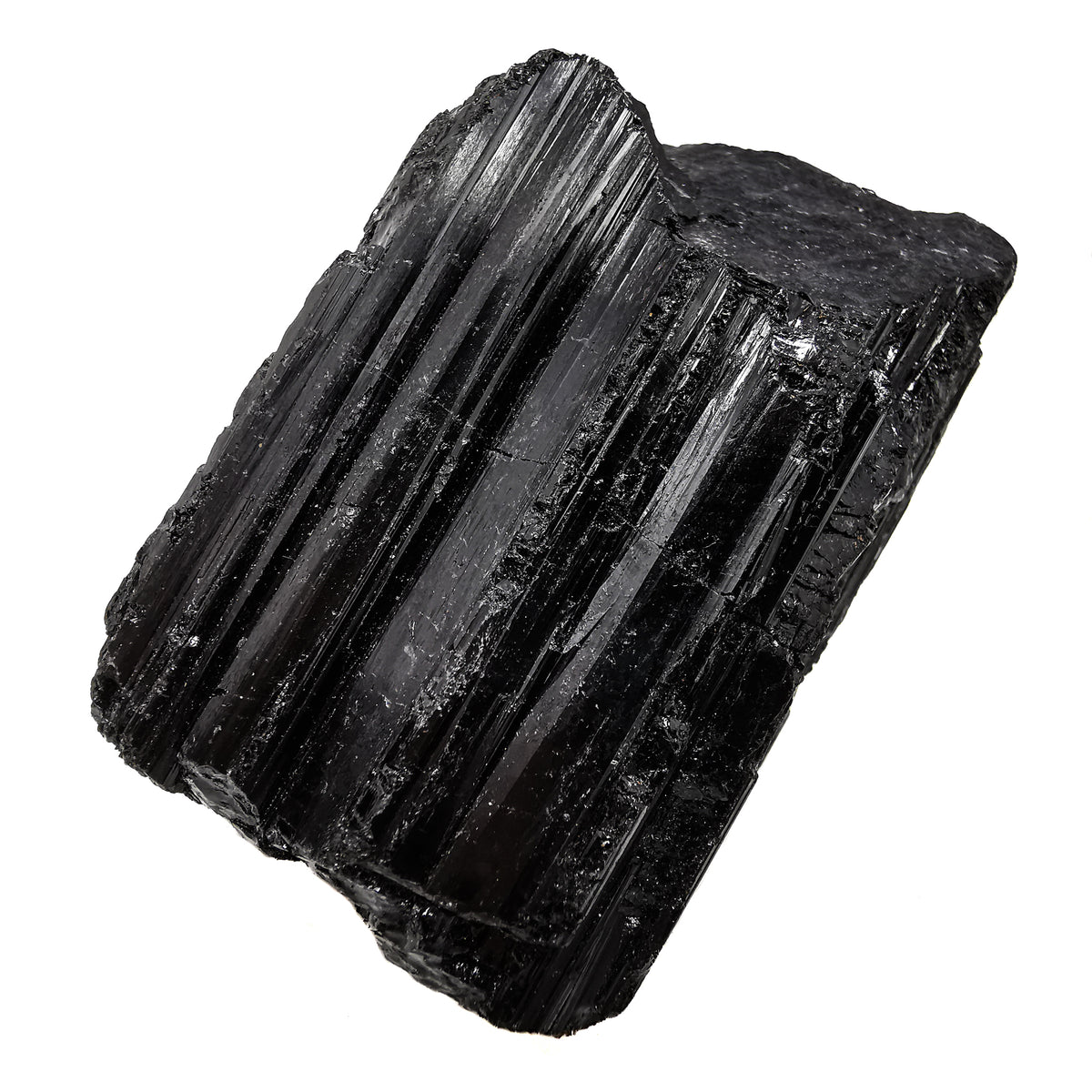 Black Tourmaline specimen, a tourmaline group mineral, from Brazil.