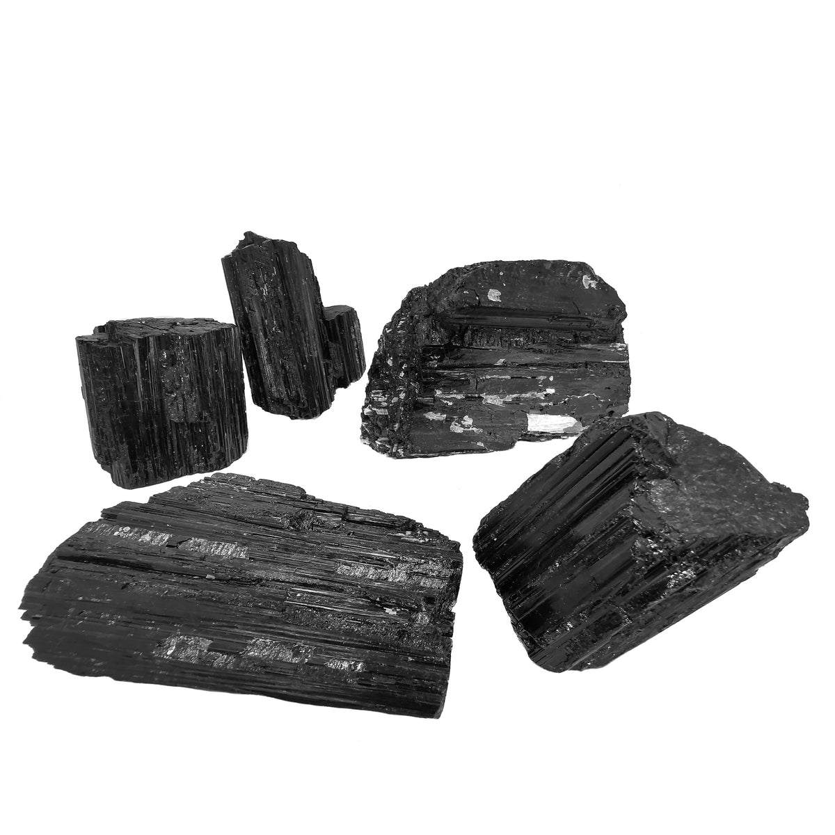 Black Tourmaline specimen, a tourmaline group mineral, from Brazil.