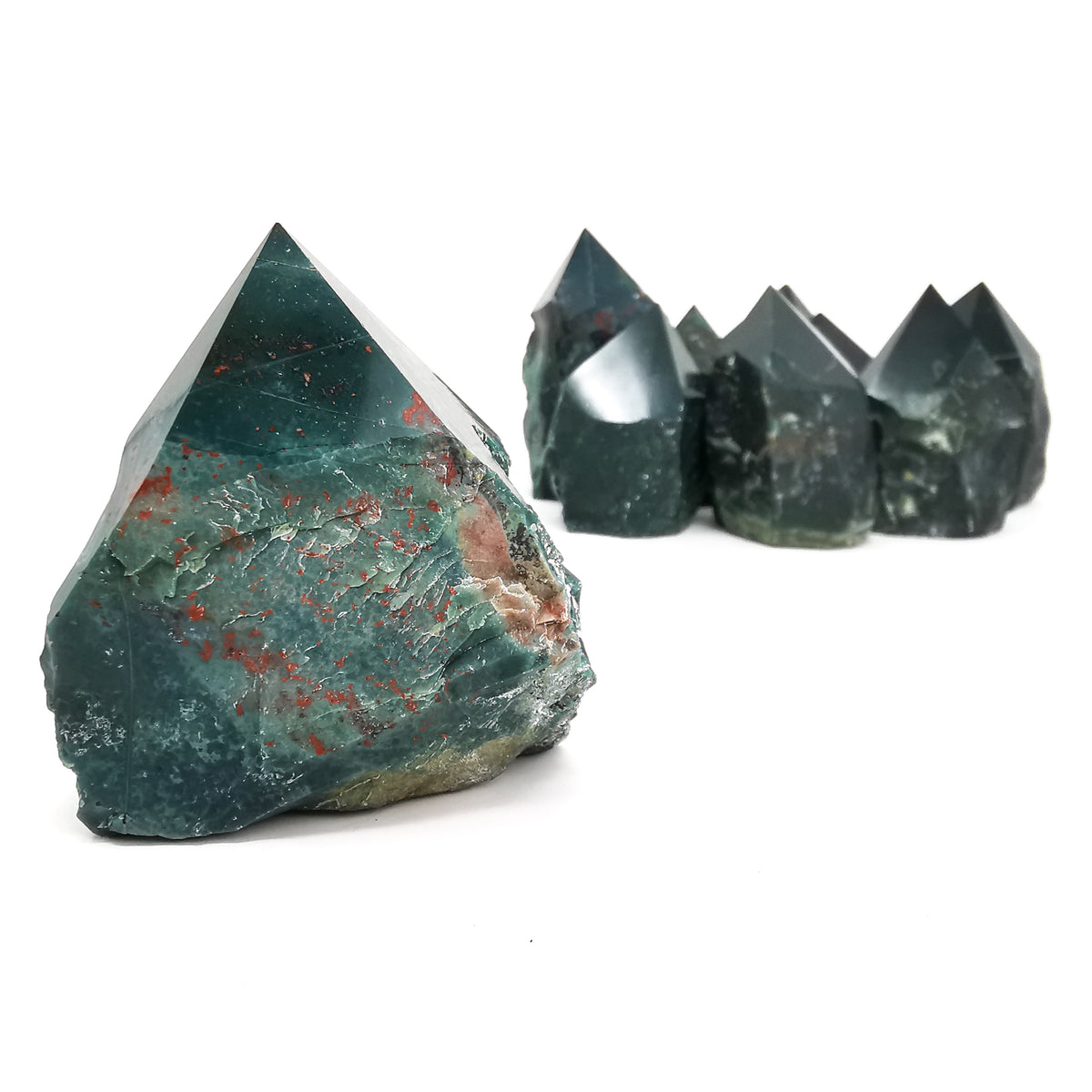 Bloodstone power point, a variety of chalcedony, from India.