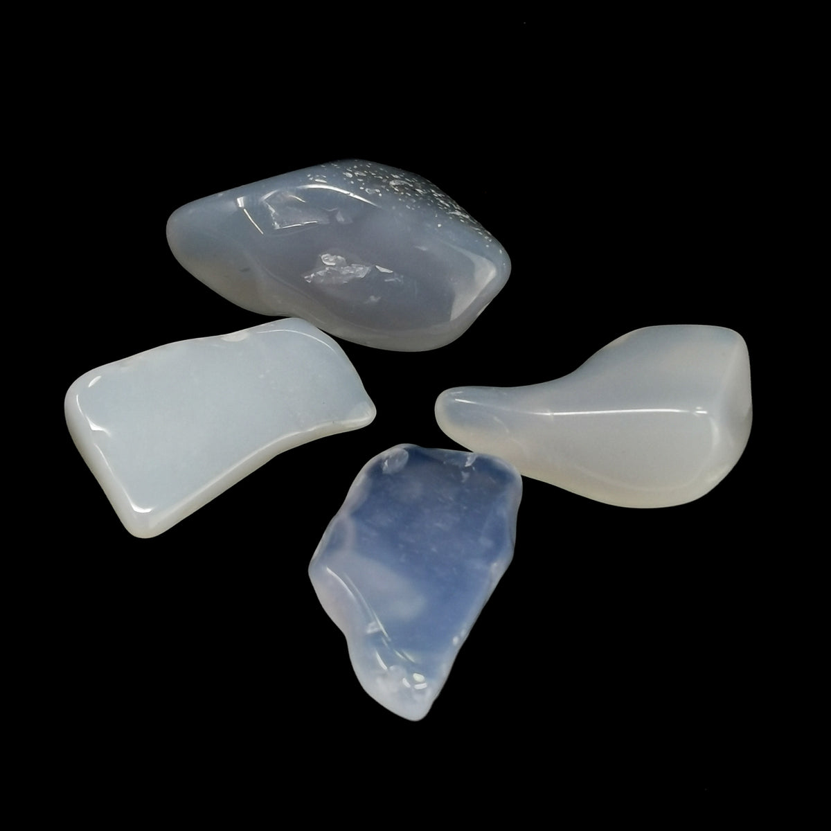 blue chalcedony×silver tunble ∴ アシンメトリー