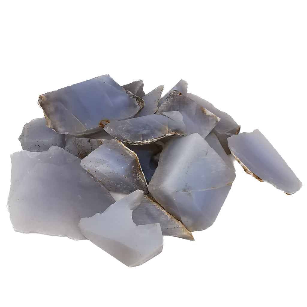 Blue chalcedony rough from Turkey – pile of pieces