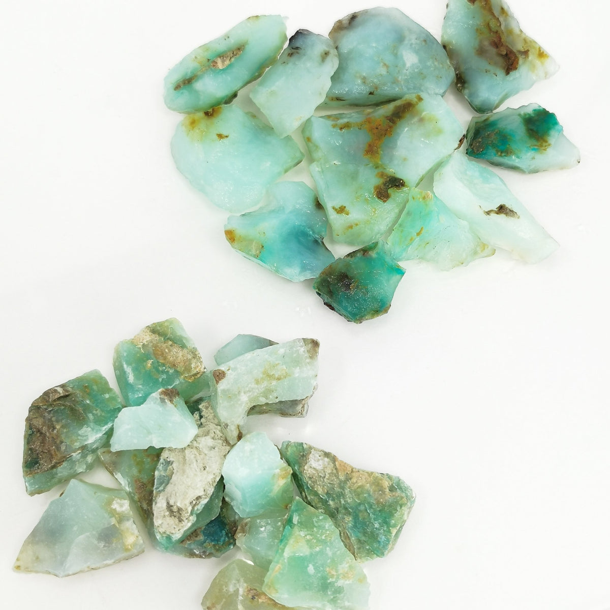 Peruvian Blue Opal rough, hydrated silica, from Andes mountains near San Patricio, Peru.