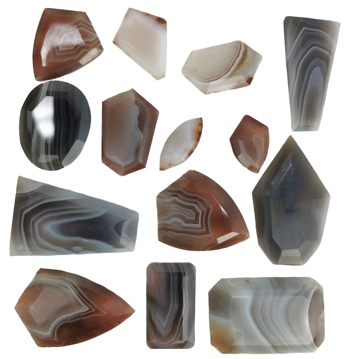 Botswana Agate window cut, a variety of chalcedony, from Botswana.