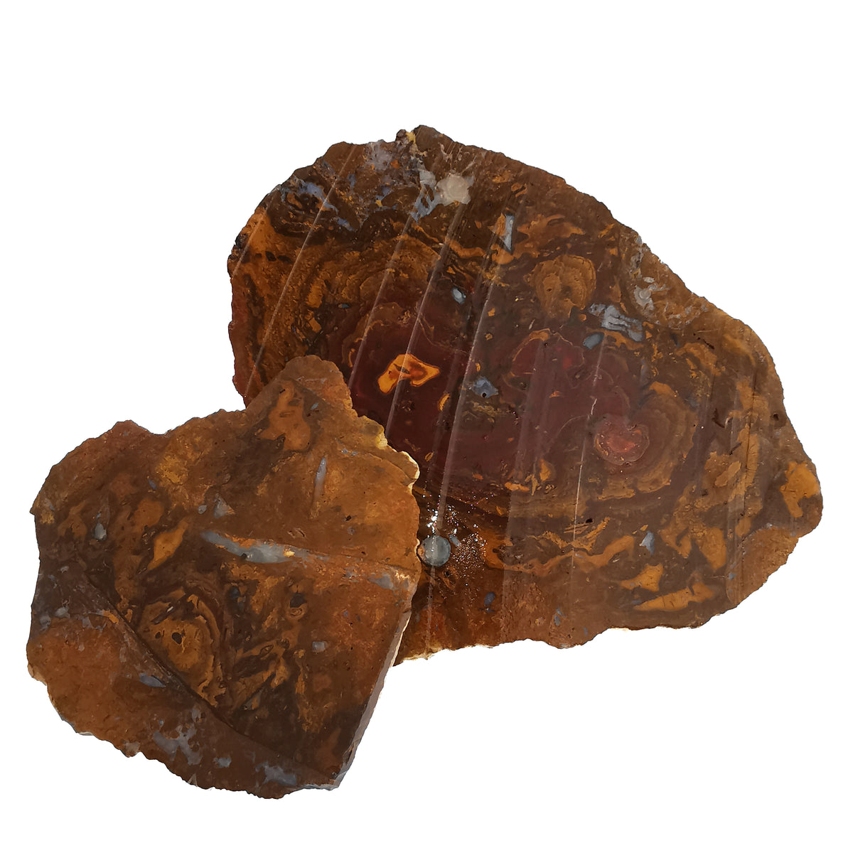 Boulder Opal C-grade rough, hydrated silica, from Australia.