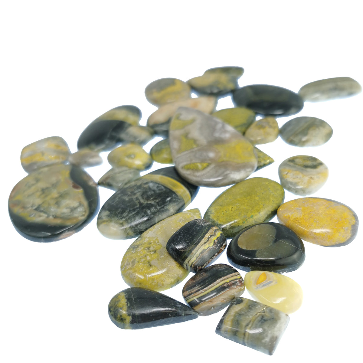 Bumblebee Jasper cabochon from Java, Indonesia.