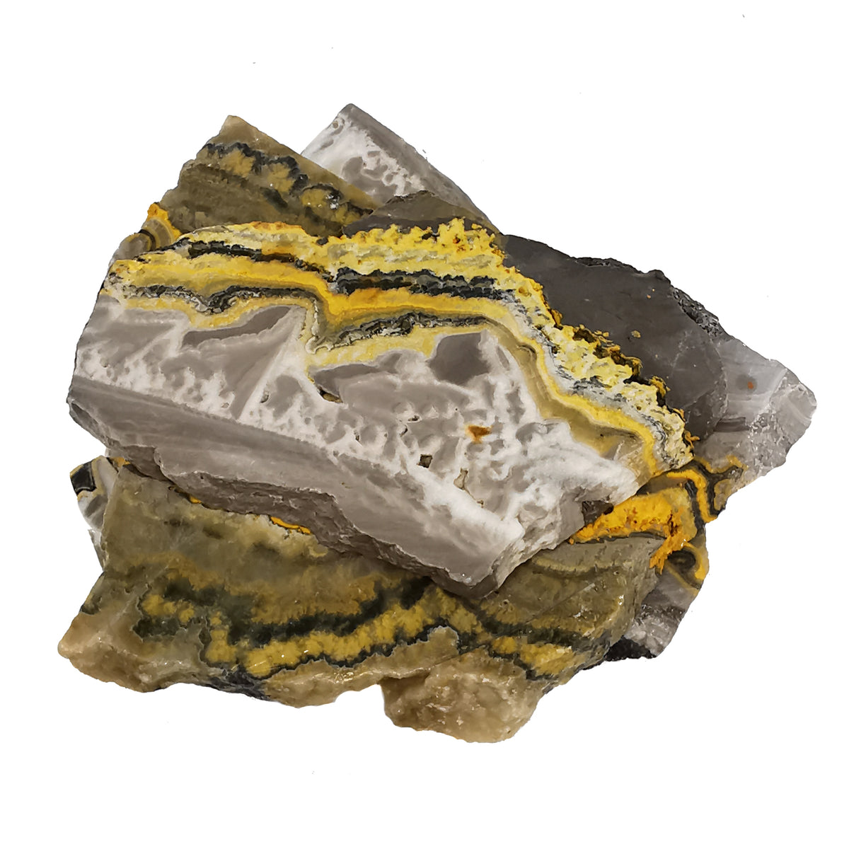 Bumblebee Jasper Slabs rough from Java, Indonesia.
