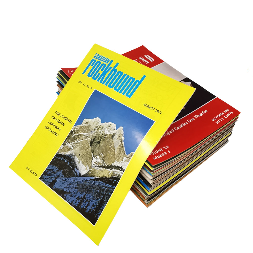 The Canadian Rockhound Magazine, made of paper.