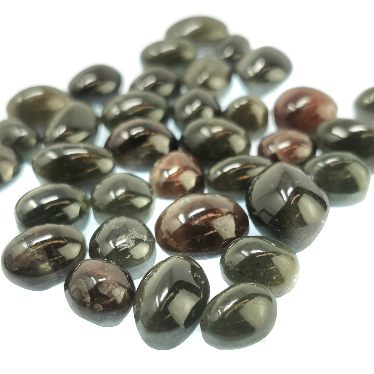 Cats Eye Ruby cabochon, a variety of corundum, from India.