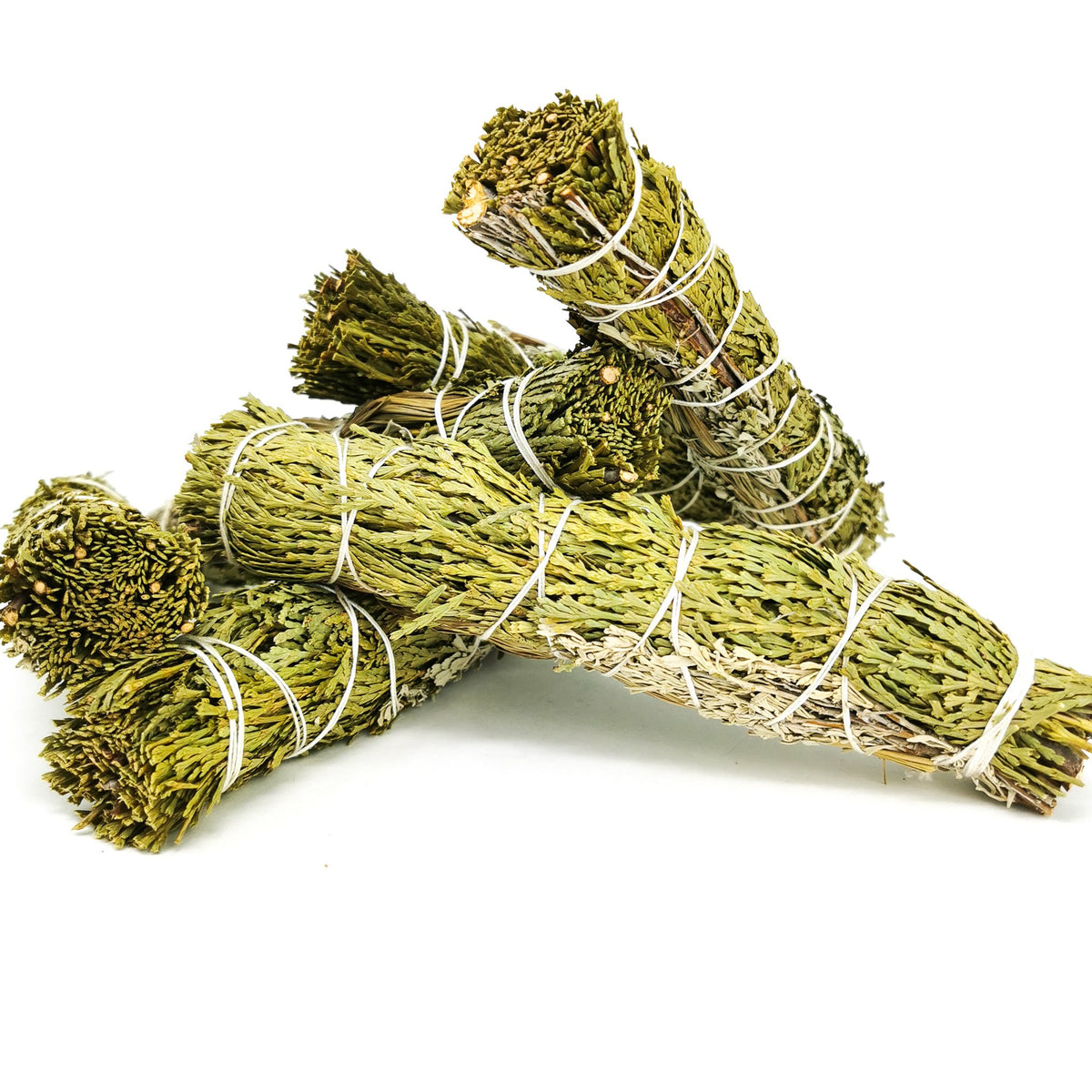 Cedar and sweetgrass 8 inch smudge stick – pile of sticks