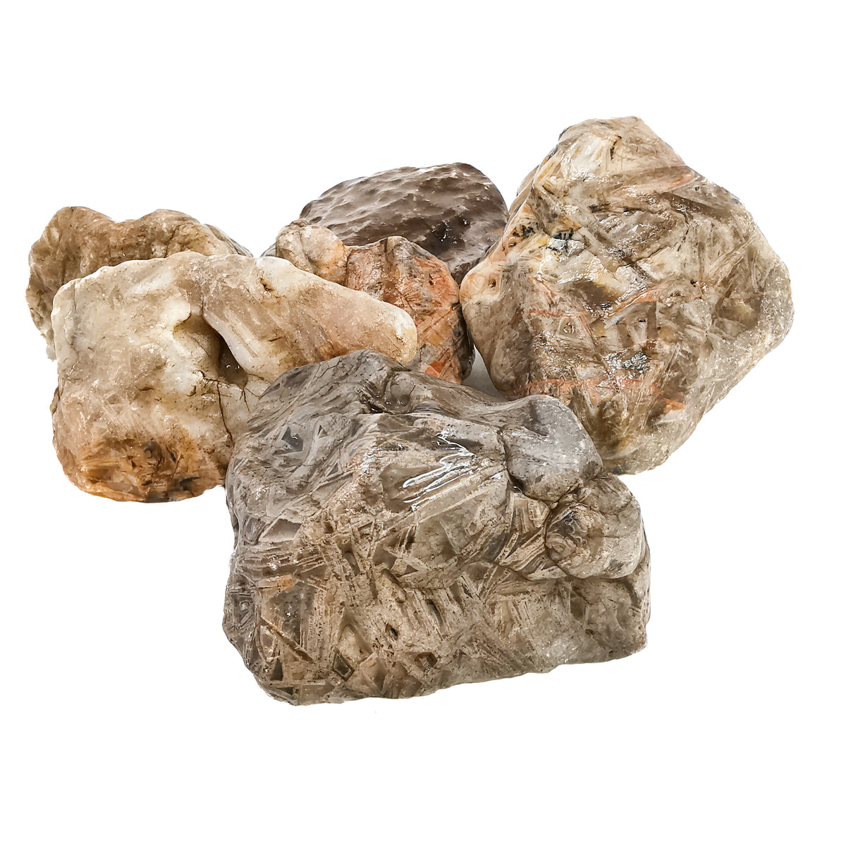 Chinese Stick Agate rough, a variety of chalcedony, from China.