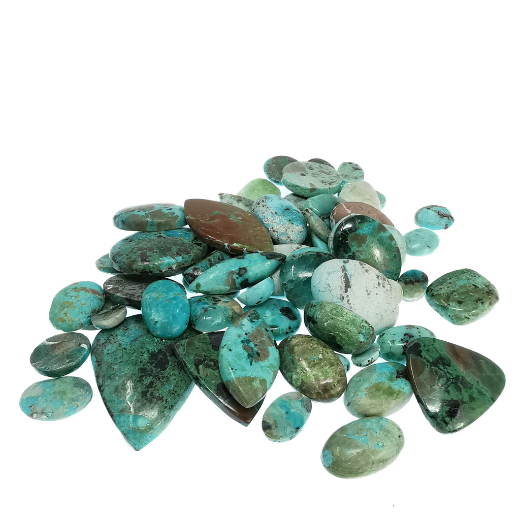 Chrysocolla cabochon from Morocco.