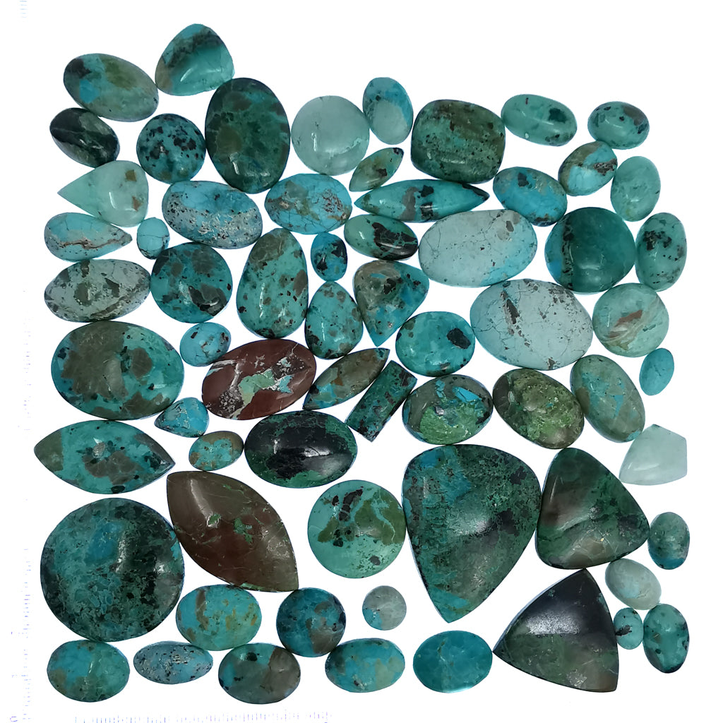 Chrysocolla cabochon from Morocco.